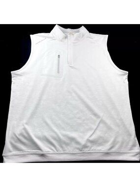 Peter Millar L Crown Sport Forge Camouflage Performance Quarter Zip Vest White